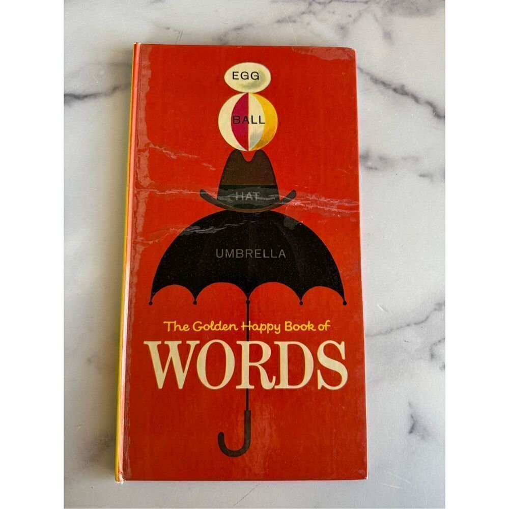 The golden Happy Book of Words Egg Ball hat vintage children’s book
